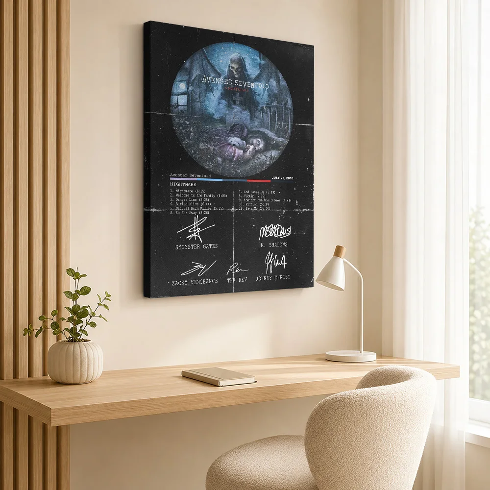 Avenged Sevenfold Rock Tribute Canvas Poster Bold Style Canvas Wall Art With Personalized Photo For Bedroom Ideal Band Fan Gift