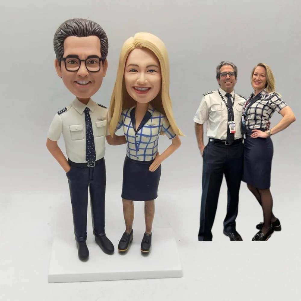 

Figurine Personalised Personalized Bobblehead Figure Gift for Him Her Couple Wedding Birthday Anniversary Display Decor