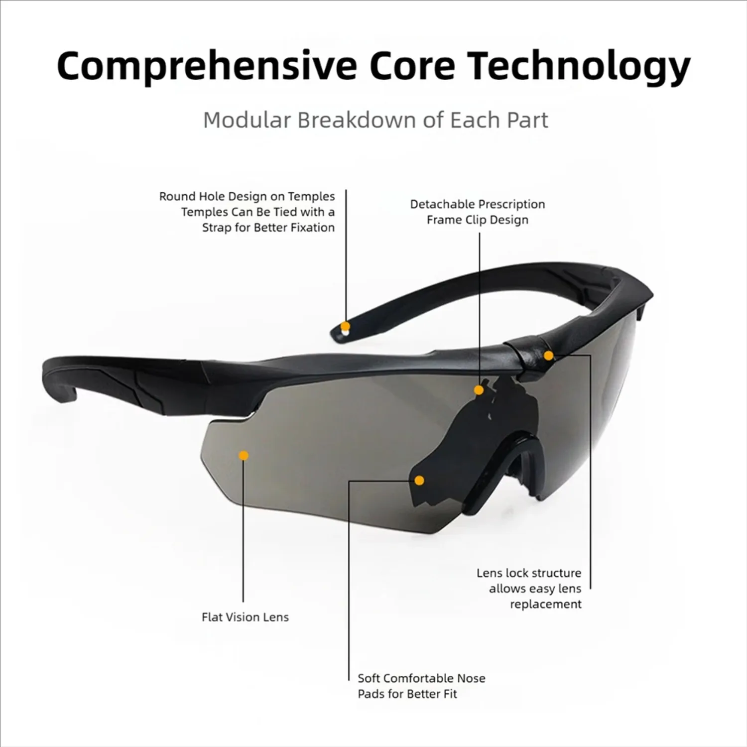 Tactical Goggles CS Airsoft Windproof Shooting Glasses HD 3 Lens Motocross Motorcycle Mountaineering Safe Glasses - view 5