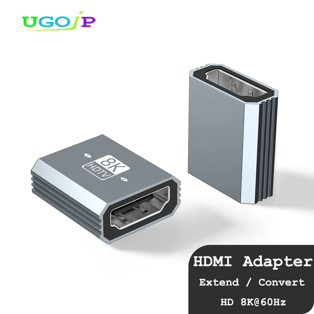 UGOjP HDMI 2.1 Adapter 8K HDMI Female To Female Extension Adapter HDTV Extension Cable Hdmi Coupler For Monitor Display Laptop