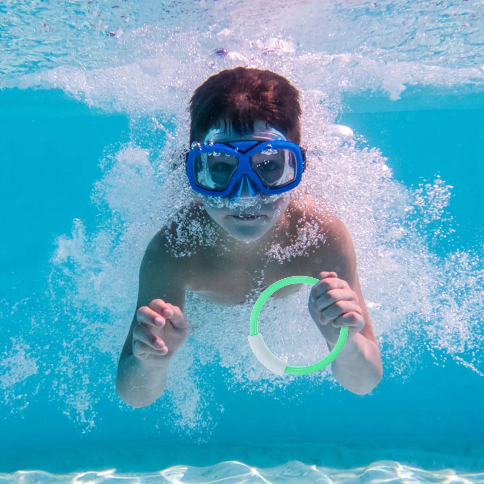 

1Set Colored Diving Swimming Underwater Rings High Grade Plastic Pool Rings for Kids Ages 4-12 Diving Toys Pool Toys