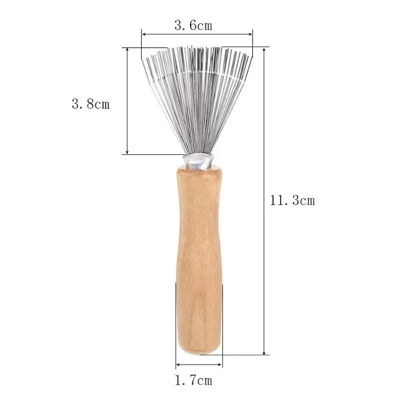 1PCS Wooden Comb Cleaner Delicate Cleaning Removable Hair Brush Comb Cleaner Tool Handle Embeded Tool Broken Hair Cleaner