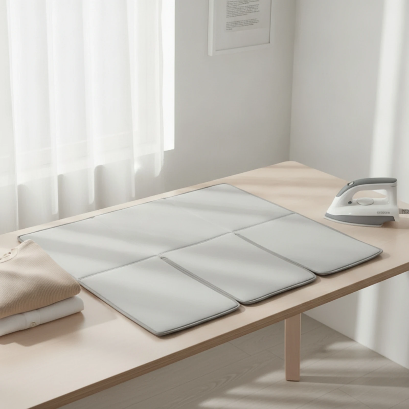 Foldable Ironing Pad Padded Ironing Pad with Hanging Loop Space-Saving Easy to Carry for Travelers, Dorm Rooms, Home