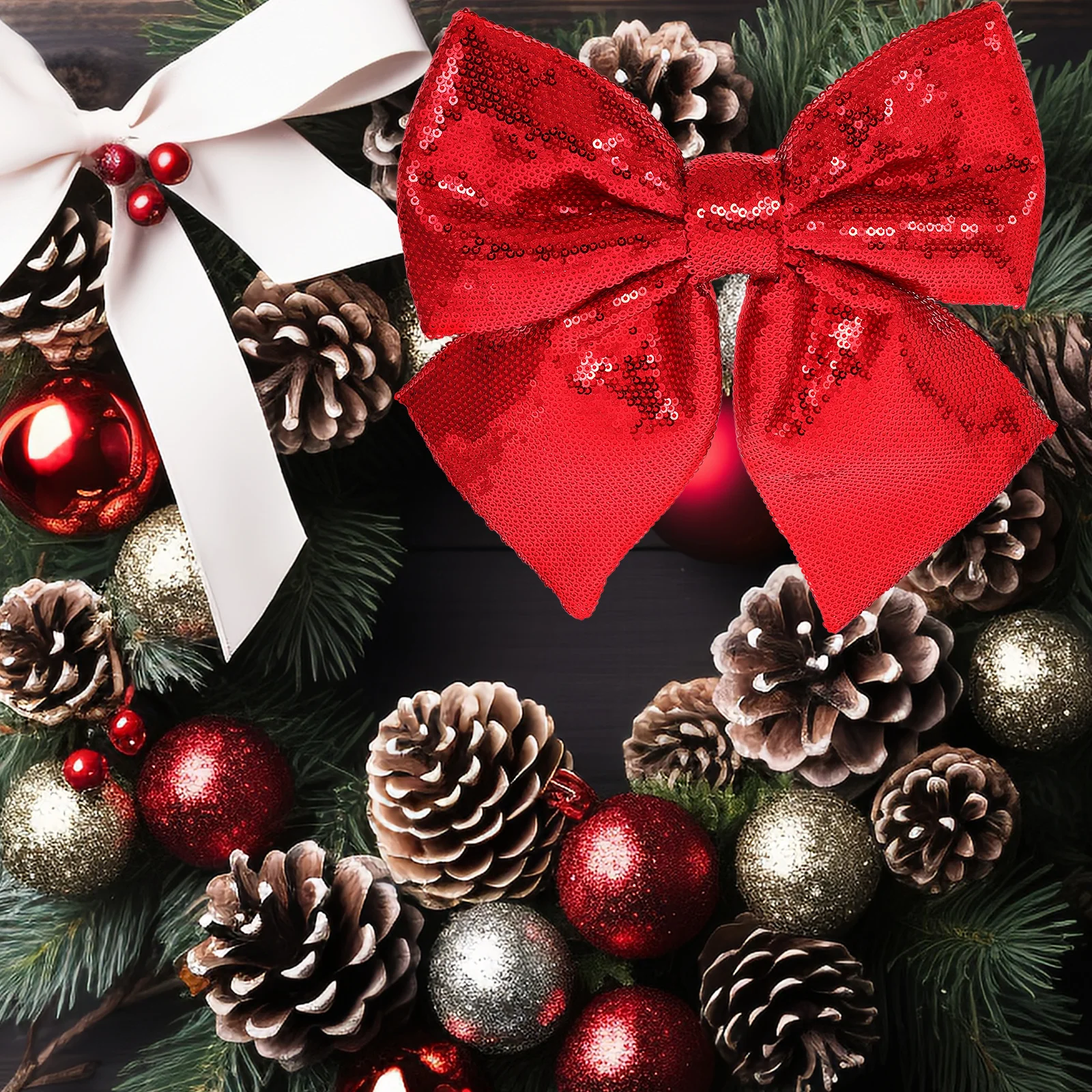 

Hanging Bow Glitter Bowknot Ornament For Xmas Decor Christmas Party Bow Decor Party Decoration Diy Craft