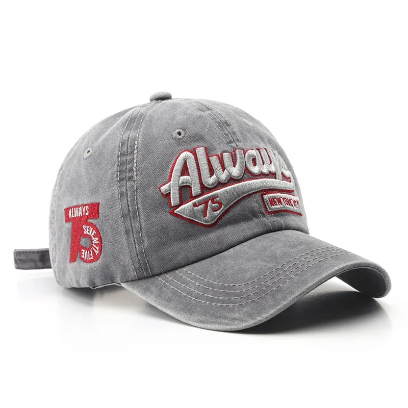 Washed Cotton Baseball Cap Snapback Caps Retro Letter Bone Hats for Men Women Gorras Hombre Dad Casual Casquette