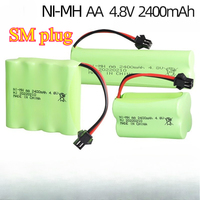 4.8v 2400mah NiMH Battery with SM Plug for Rc Toys Cars Tanks Robots Boats Ni-MH AA 4.8v Rechargeable Battery Pack