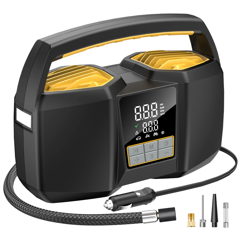

Carsun 150Psi Fast Tire Inflator - Dual 25-Cylinder Air Compressor with Led Light for Large Vehicles (Rv/Suv/Truck)