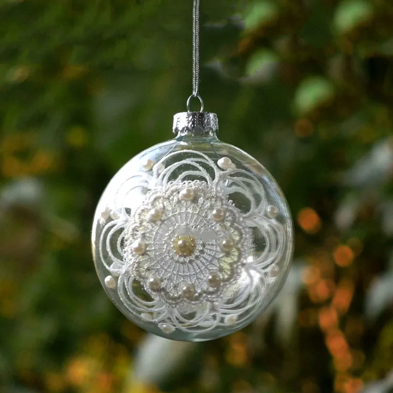 

Free Shipping 8pcs/pack Diameter=8cm Christmas Day Hanging Glass Ball Home Decoration Ornament Handmade Festival Gift Glassware