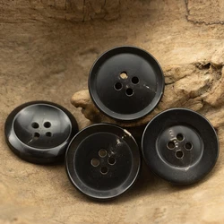 Classic Real Horn Button Set for Suit Jacket Blazer Coat High Quality Wide Rim Natural Buttons for Clothing Multiple Styles