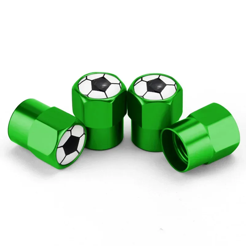 4PCS Football Logo Car Wheel Tire Valve Caps For Skoda VRS Octavia A7 Superb 2 Fabia Rapid Yeti Kodiaq Kamiq Karoq SCALA