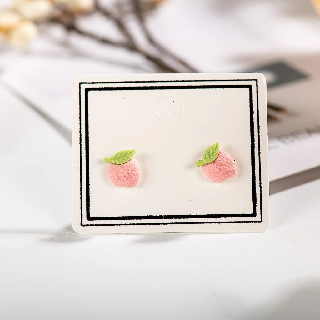 Small And Exquisite Colorful  Fruit Peach Ceramic Earrings Hand Painted  Gothique Accessories Jewellery Aretes De Mujer #XN342