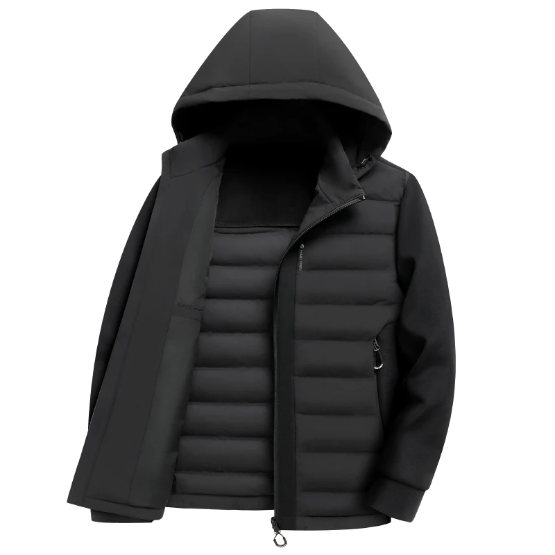 2024 new arrival winter men hooded jacket white duck down jackets mens fashion thicken warm parkas trench coat size