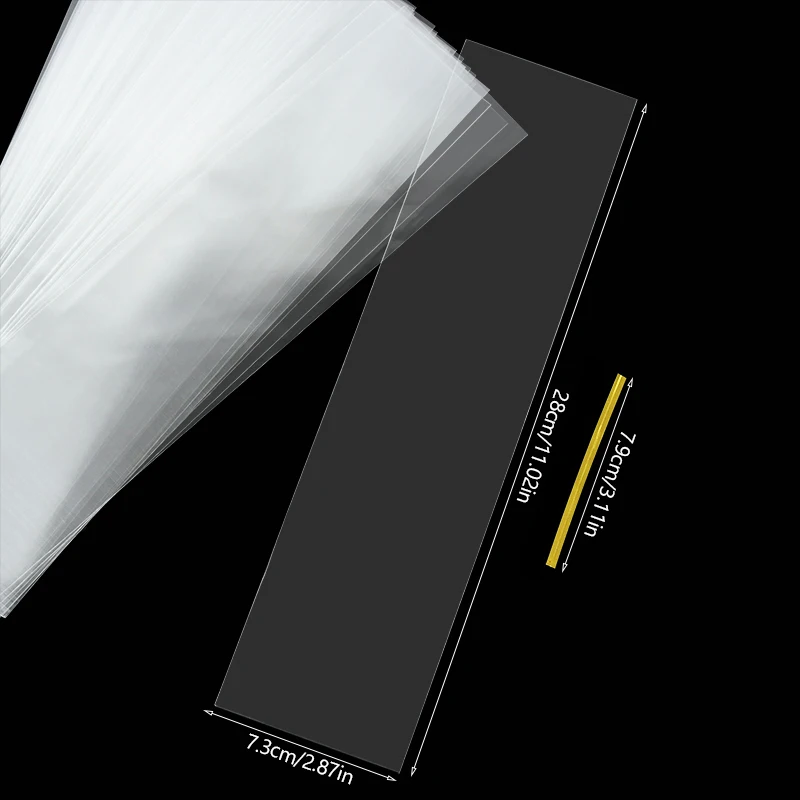 50/100/200szt Przezroczysta długa torba na słodycze Celofan Plastikowa torba na prezenty z lizakiem na ciasteczka Dekoracja ślubna i urodzinowa