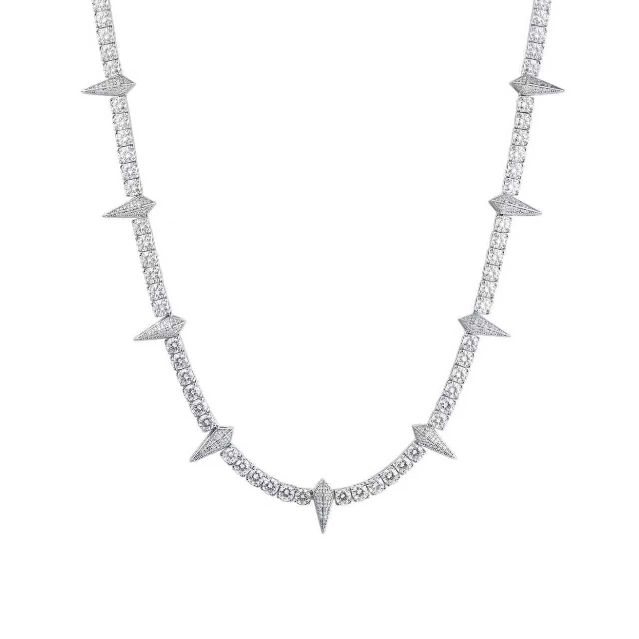 

Rap necklace trend men's moissanite full diamond crossbody tennis chain sharp angle Cuban necklace fashion necklace festival gif
