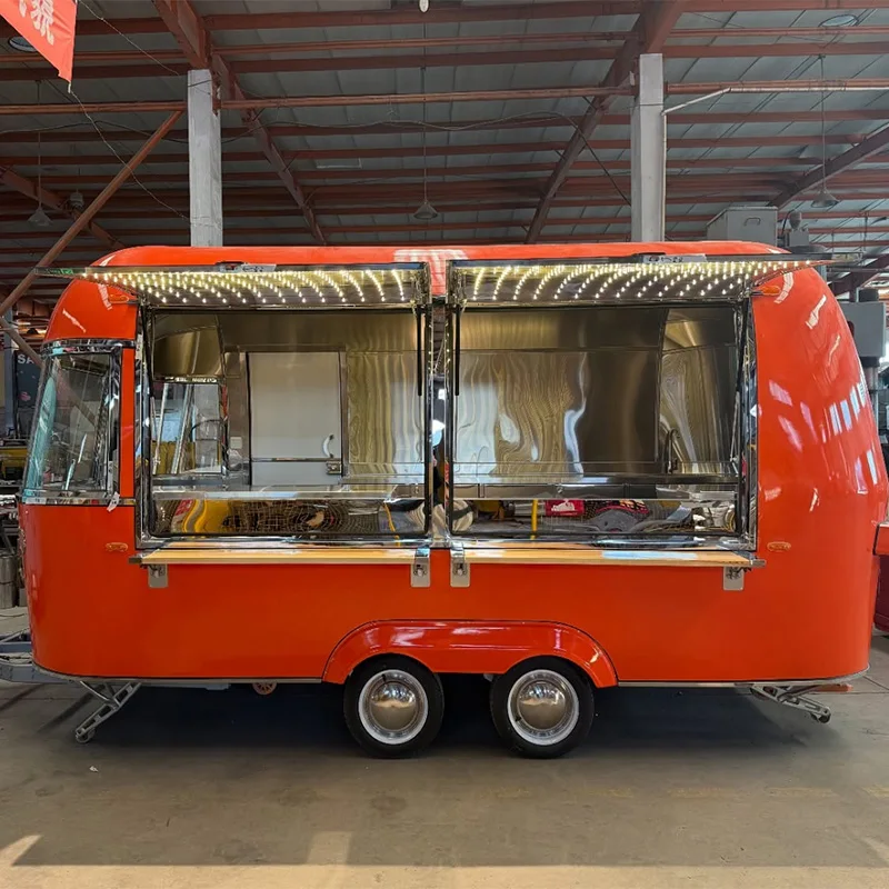custom.'s circular food trailer, mobile food truck, hamburger coffee stall truck