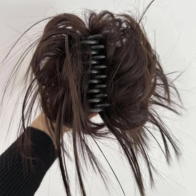 Nuevo estilo, peluca superior con forma de nido de pollo para otoño/invierno para mujer, lazo para el pelo perezoso, bolsa para el pelo desordenada para chica picante, cola de fibra asiática