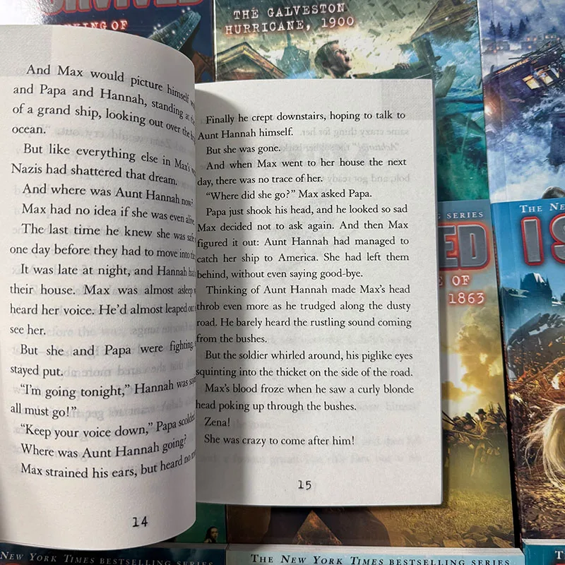 22 كتابًا/مجموعة لقد نجوت من كتب القراءة الإنجليزية، تاريخ الكوارث، رواية البقاء، دليل الهروب، كتب فصول العلوم للأطفال