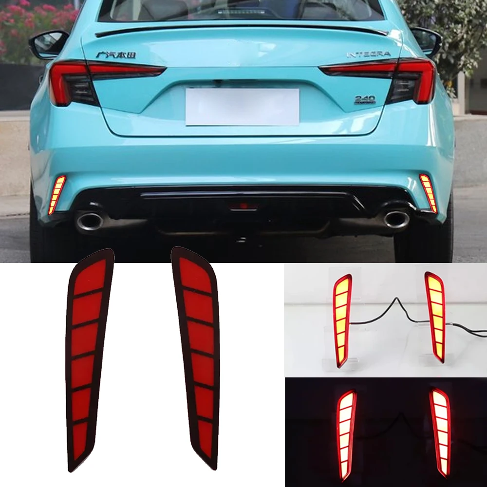 

OKEEN 2Pcs LED Car Rear Bumper Reflector Lamp For Honda Integra 2022 Start-Scan Driving Light Auto Turn Signal Taillights 12V