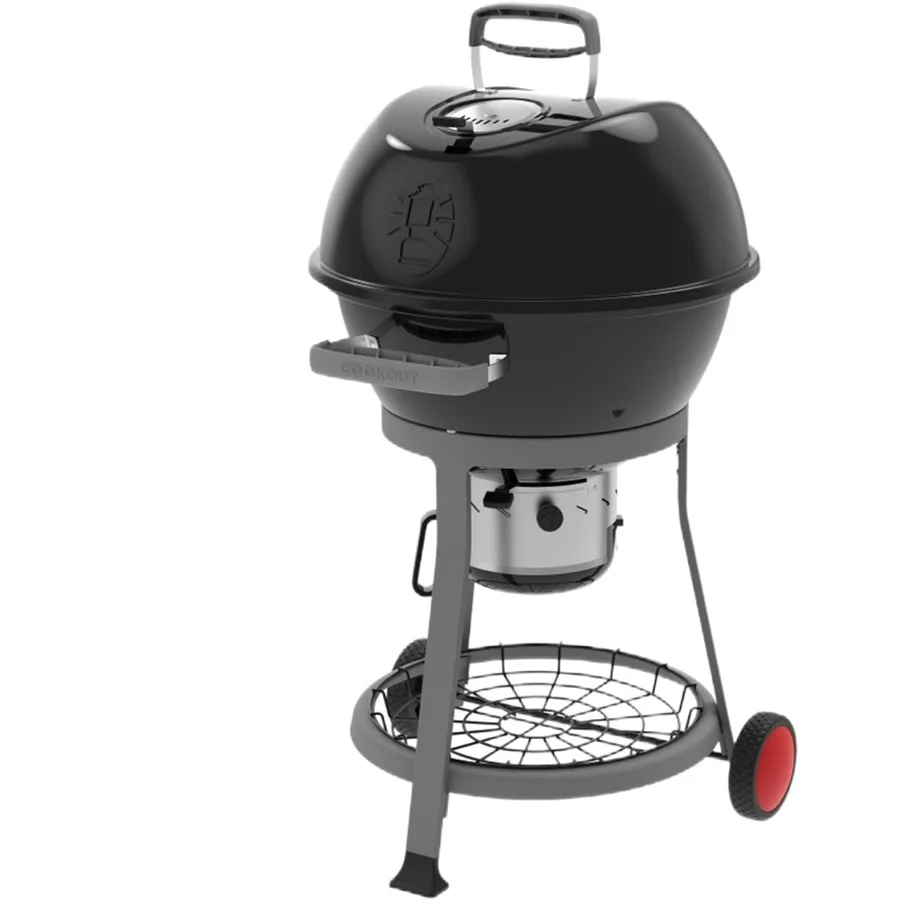 Cookout Charcoal Kettle Grill, 380 sq in Cooking Area, Portable Round Outdoor BBQ Charcoal Grill with Wheels, CO-600CG
