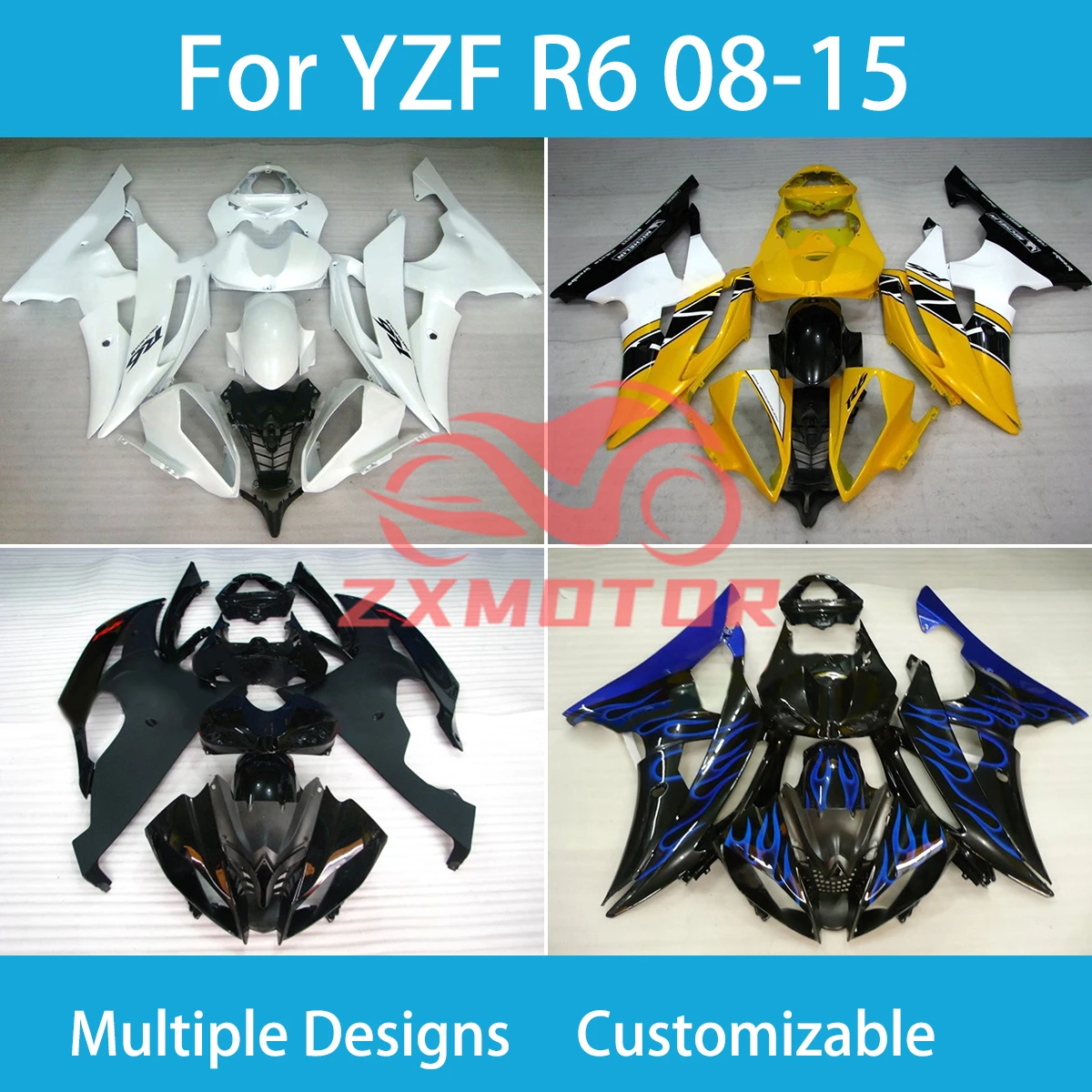 100% Fit Fairing Kit for Yamaha YZF R6 2008-2015 Motorcycle Fairings ABS Injection Bodywork Set Complete Parts R 6 08 09 10 -15