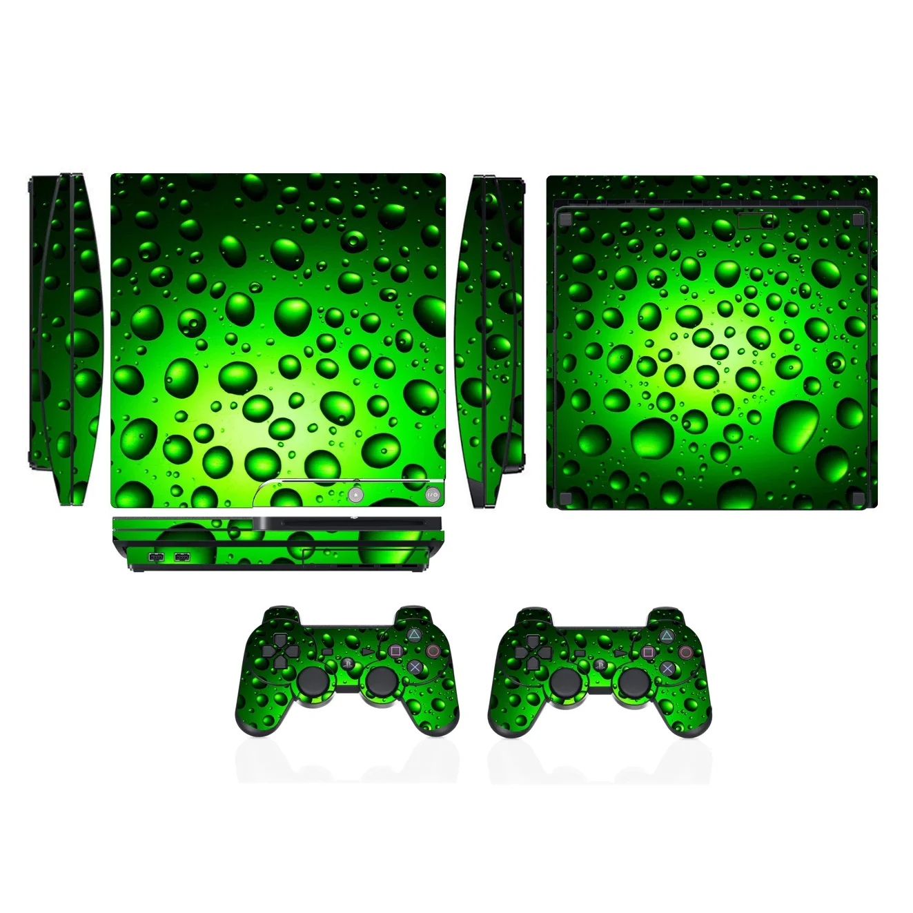 Виниловая наклейка с каплями воды, защитная наклейка для Sony PS3 Slim PlayStation 3 Slim и 2 наклейки на контроллер