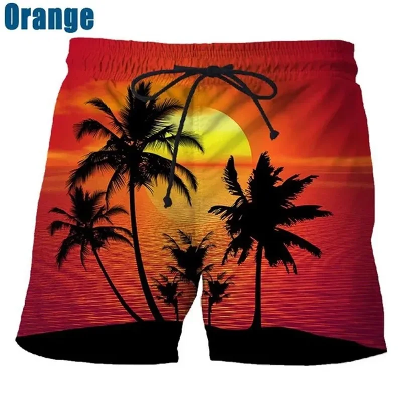 Children\'s Swimwear Shorts 3d Print Beach coconut tree Pattern Short Kids Beach Shorts Boys Masculina Swimsuit Sports Pants Boys