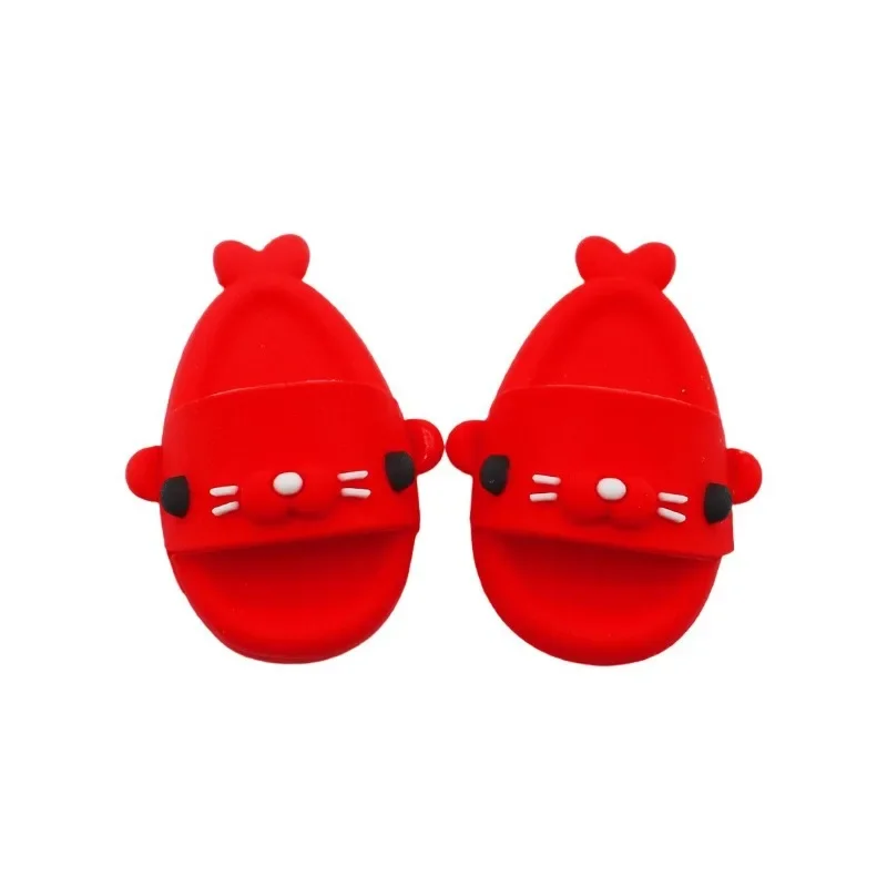 Convient pour 15-17 cm labubu poupée mini joint pantoufles de plage mignon dessin animé requin sandales de plage bricolage filles chaussures à langer accessoires