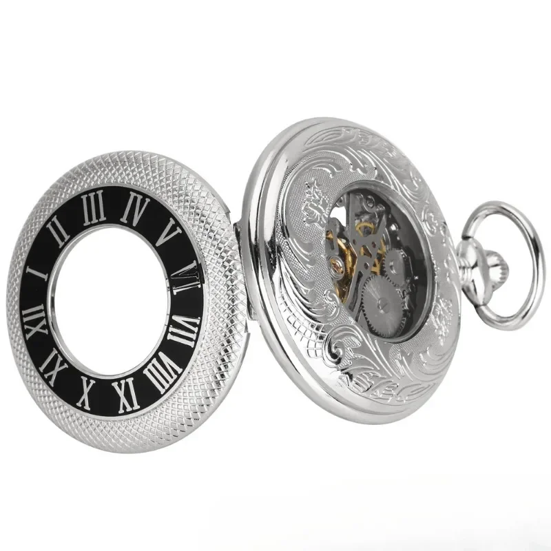 Creative Silver Glue Drop Manual Mechanical Pocket Watch for Men and Women To Give Gifts