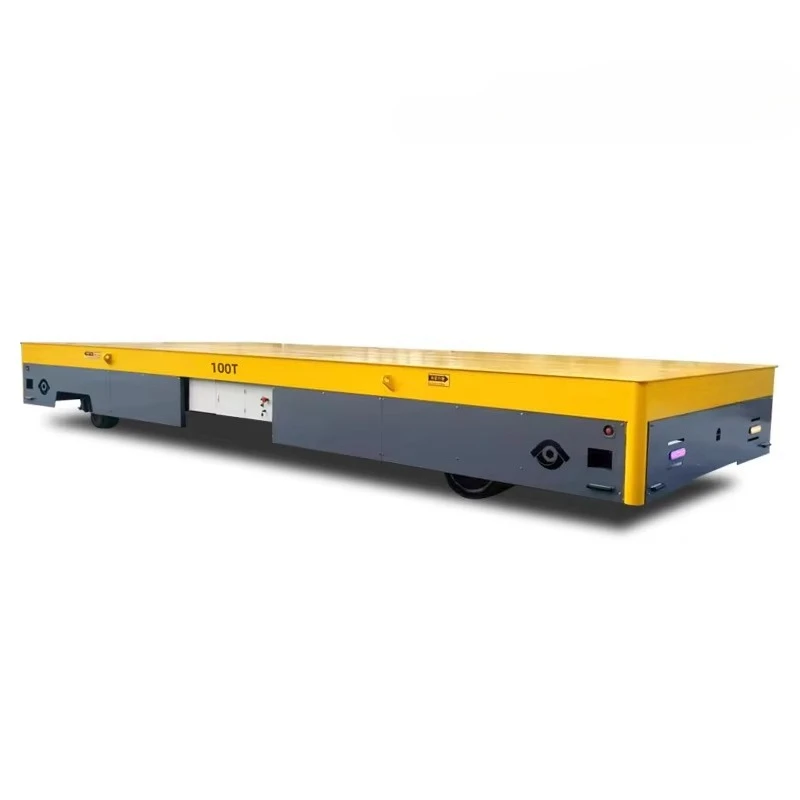 Heavy Duty AGV Automated Guided Vehicle Battery Powered Trackless Flat Cart for Factory Mold Steel Coil Transport