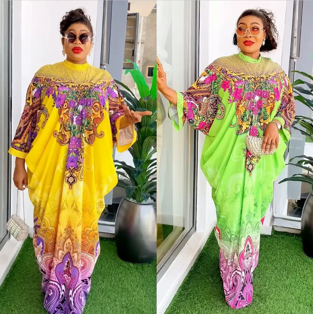 

African Dresses for Women Elegant Muslim Print Boubou Abayas Robe Dashiki Traditional Africa Clothes Ankara Outfit Evening Gown