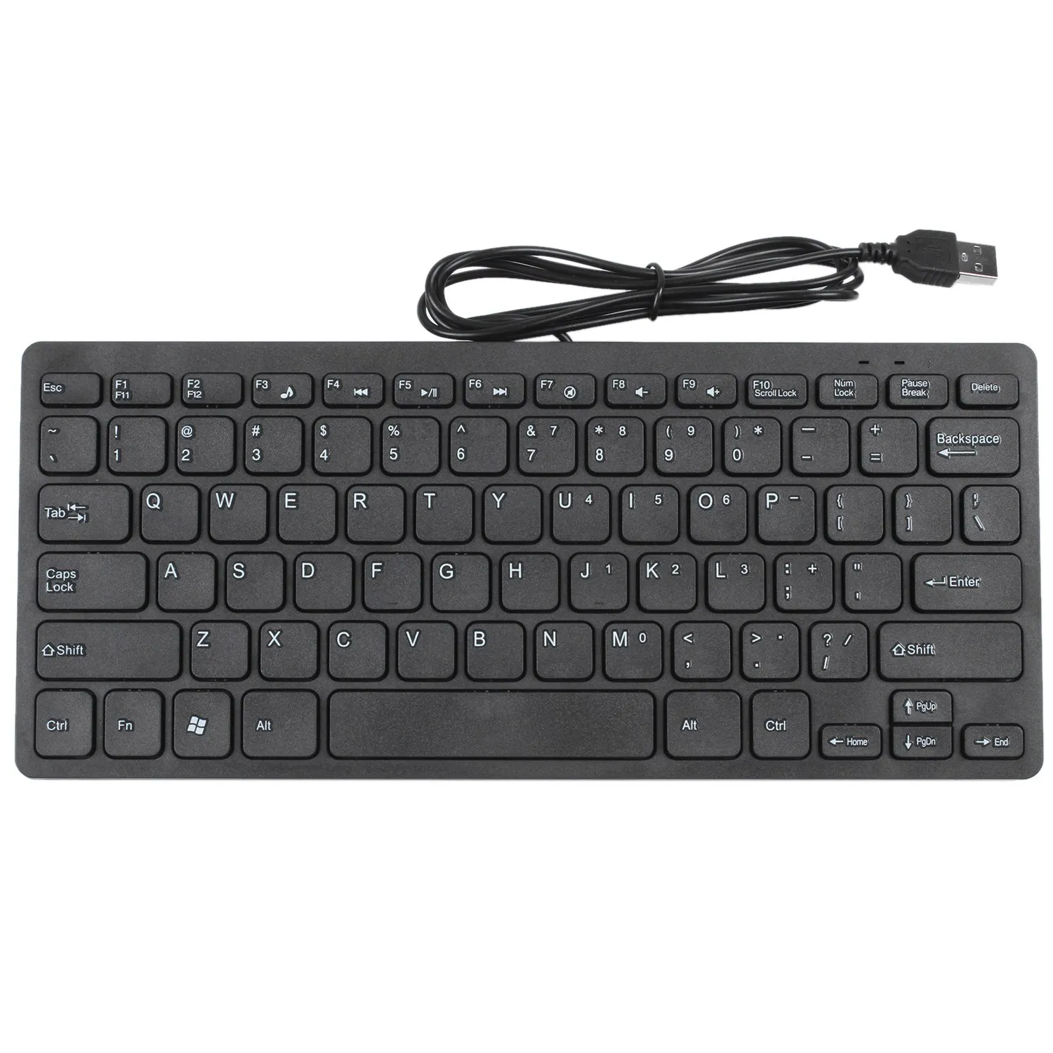 Wire Keyboard Ultra-Thin Quiet Small Size 78 Keys Mini Multimedia Usb Keyboard For Laptop Pc