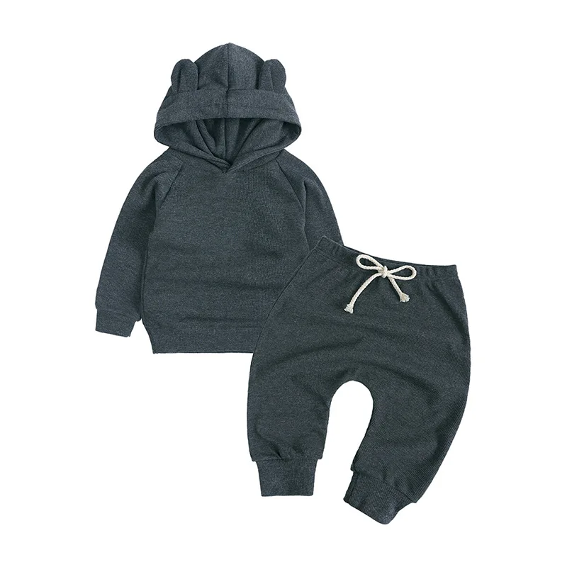 Conjuntos de ropa deportiva para niños y niñas, Sudadera con capucha de manga larga, Top y pantalones para niños pequeños, ropa informal de primavera y otoño