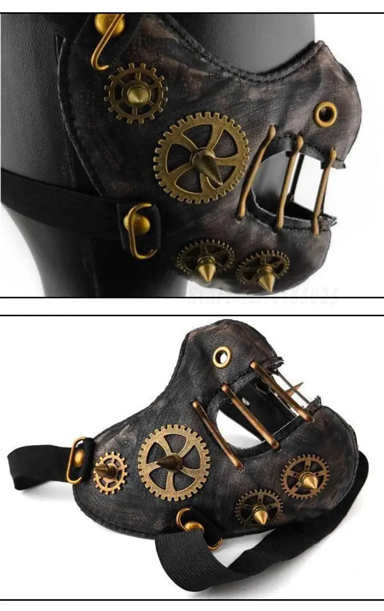 New Stylish Steampunk Decorative Face Cover, Exquisite Fashion Accessory for Halloween Theme Party Cosplay Stage Performance