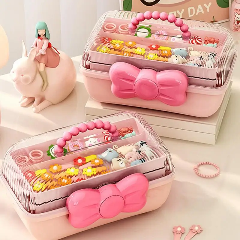 Multi-layer Hairpin Organizer Cute Girl Jewelry Case Head Rope Headband Display Rack Children\'s Hair Accessories Storage Box