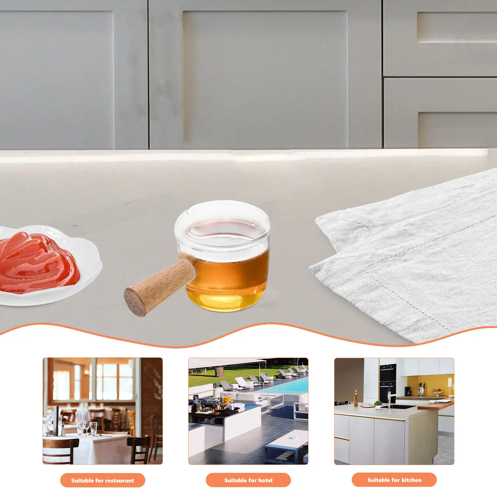 

Seasoning Dish Tableware Dipping Dishes Saucer Glass Handle Sushi Bowls Small Sauce Containers For Home Restaurants