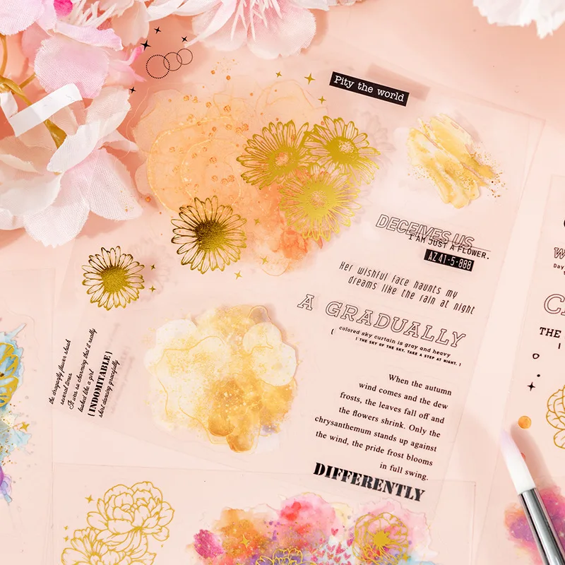 

20 штук в упаковке Morning Glory чернила с цветочным рисунком акварель Сувош наклейки книга ретро европейский праймер фон 131*115 мм