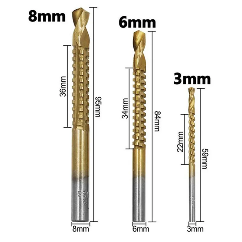 Imagem -05 - Titânio Chapeamento Drill Bit Grupo Metal Hole Cutter Madeira Cone Core Perfuração Saw Tool Puxado Slotted Pagoda Sawtooth Step Drill Pcs