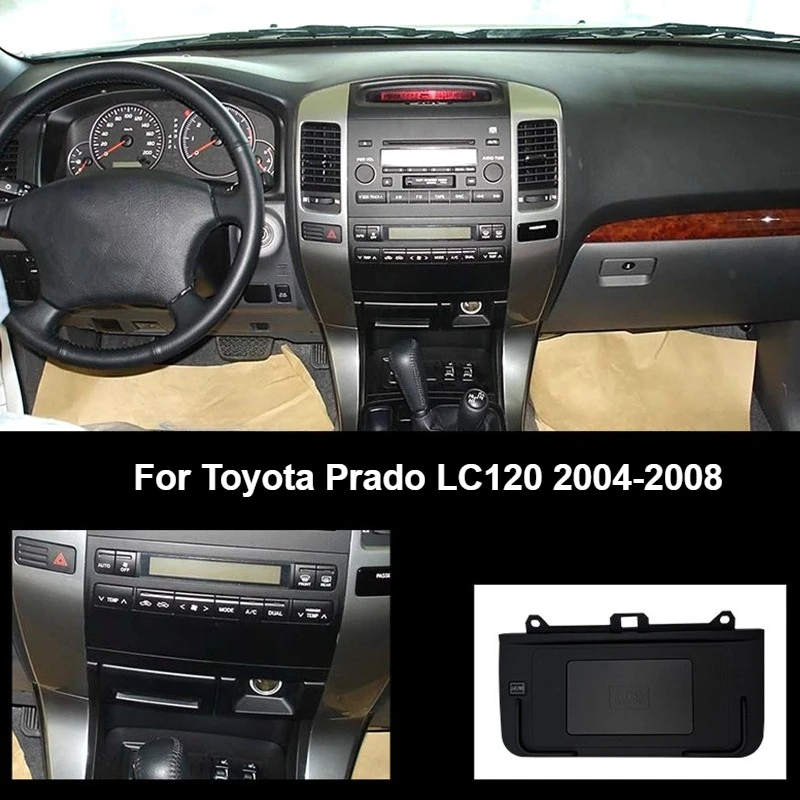 Carregador sem fio para carro LHD, 15W, carregamento rápido, console central, suporte para celular, acessórios para Toyota Prado LC120 2004-2008