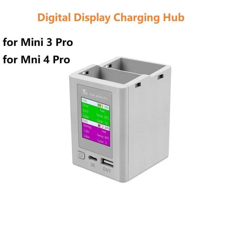 

For Mini 4 Pro/Mini 3 Pro Charging Butler Digital Display Charging Hub Battery Intelligent Charger Drone Accessories