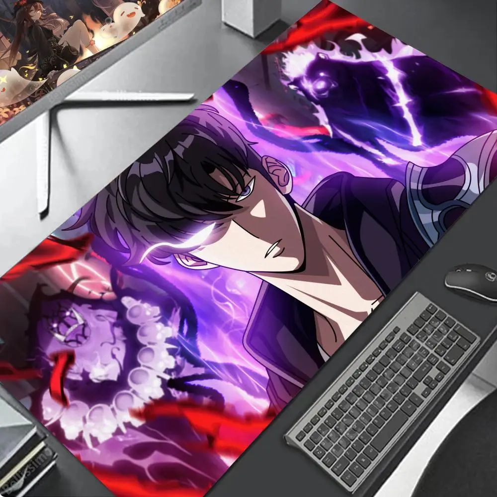 S_Solos L_Leveling Mouse Pad Gamer keyboard Esports Kawaii pk control Large rubber mouse Desk accessories pa HD