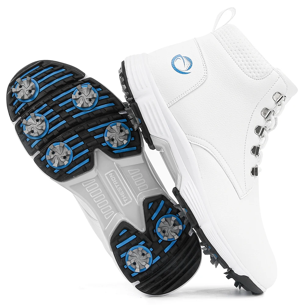 High-top Spiked Men Golf Shoes Waterproof Microfiber Anti-collision Toe Outdoor Competition Sports Sneakers size 39-49