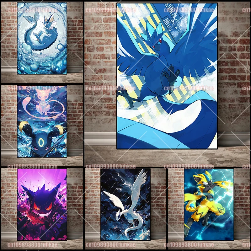

Anime Pokemon Character Eevee Bulbasaur Gengar Charizard Poster Print Canvas Painting High Quality Home Art Decorative Painting