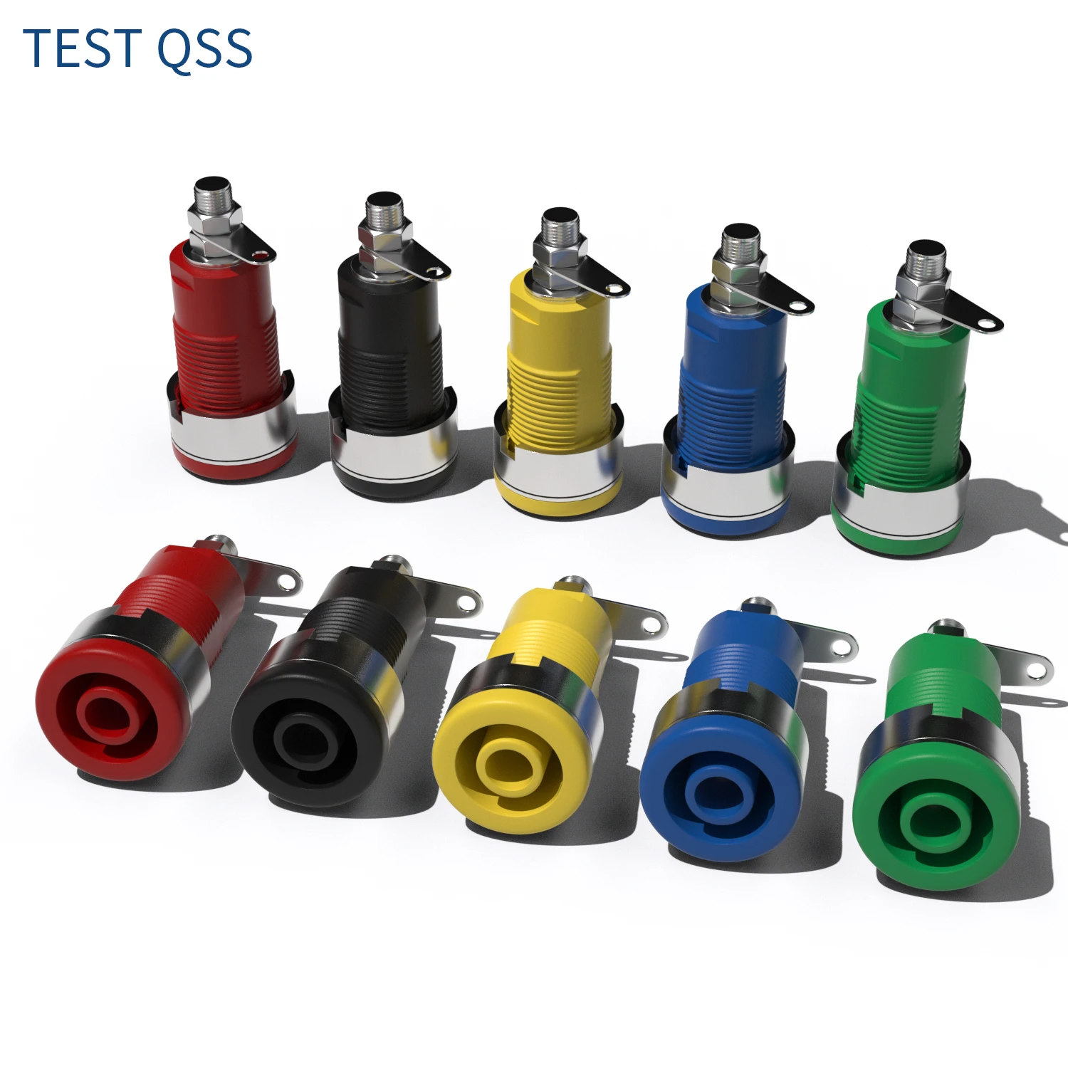 QSS 10pcs 4mm Safety Banana Socket Panel Socket Banana Plug Jack Electrical Connector Tool