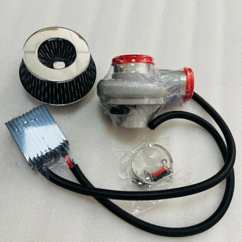 Electric Turbos Supercharger Kit Thrust Motorcycle Electric Turbocharger Air Filter Intake for all car improve speed 12v