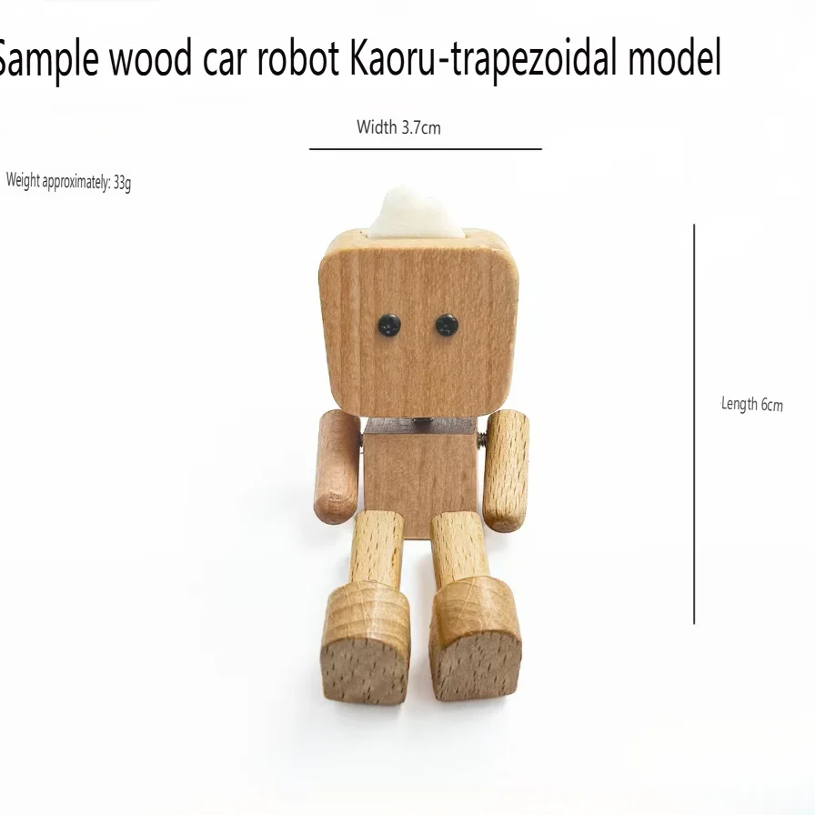 

Shaking Wooden Man Figurine Handmade Shaking Feet Wood Car Dashboard Decorations Magnetic Expressions Funny Wood Desktop Decor