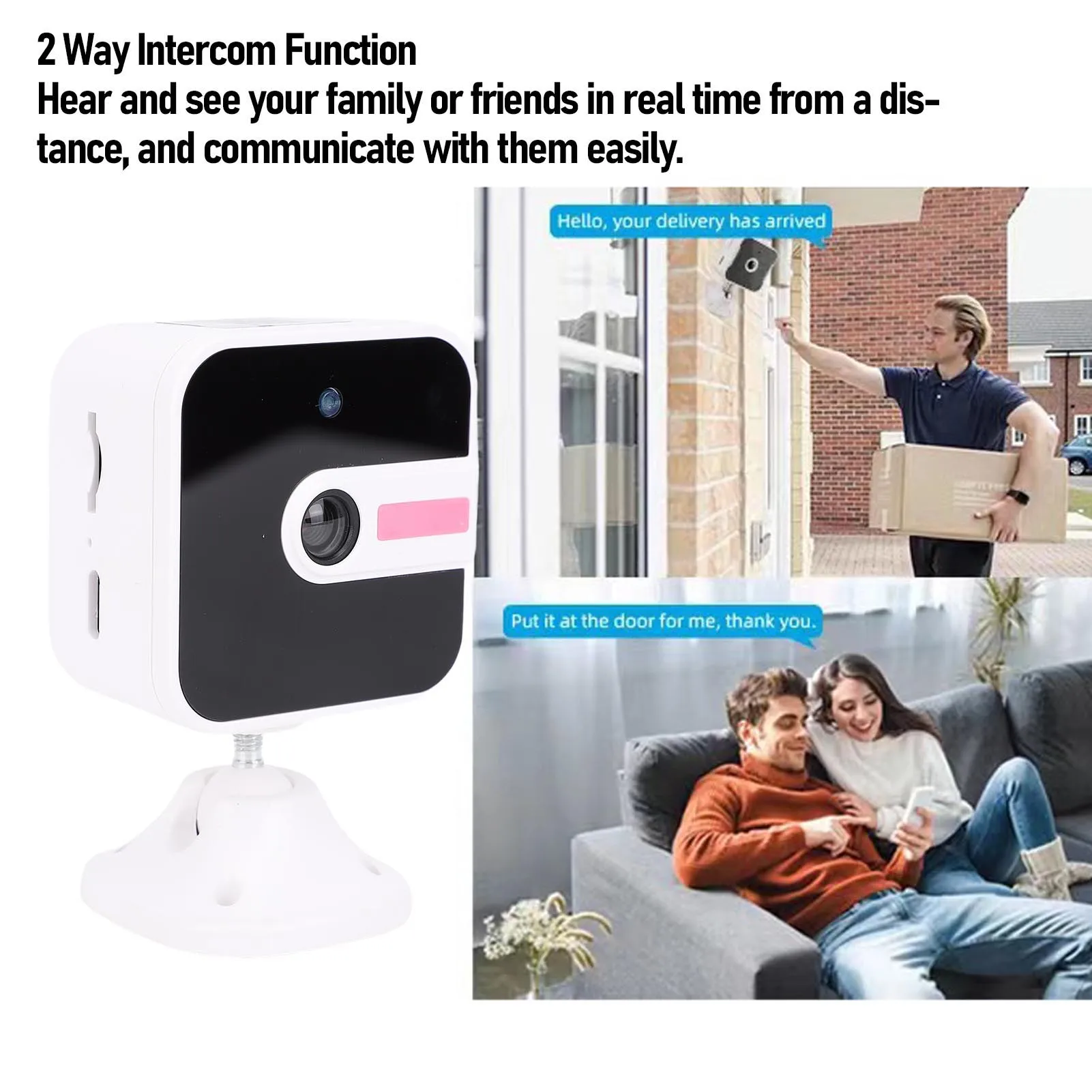 2K Security Camera WiFi Battery Powered Indoor Camera HD Recording 2 Way Talk 32GB Memory Cloud Storage for Home Wireless Camera
