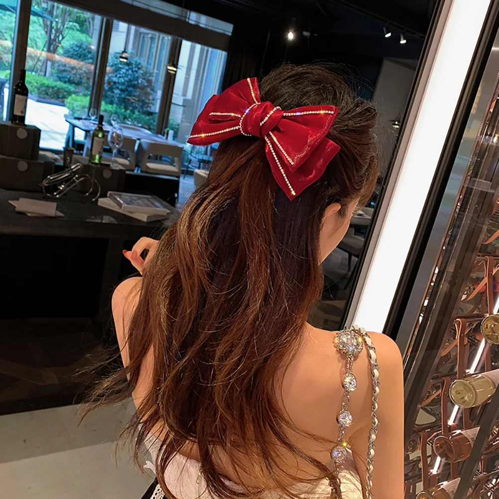 

Super Huge Bow Hair Clip Large Bowknot Barrettes Bridal Hair Pin for Daily Wear Engagement Decoration Large Bowknot Hairpin