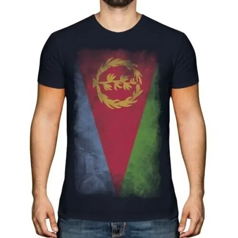 Eritrea Verblaßte Flagge Herren T-Shirt Iritriya Eritrean Erta Shirt Fußball