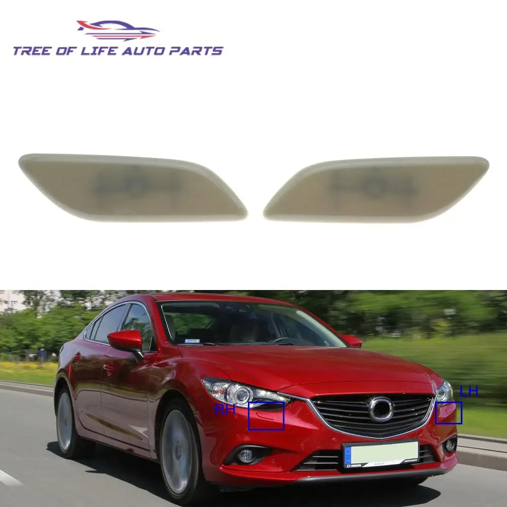 For Mazda 6 2012 2013 2014 2015 Headlight Washer Nozzle Cover Headlamp Spray Water Jet Cap GHR4-51-8H1 GHR4-51-8G1 Unpainted