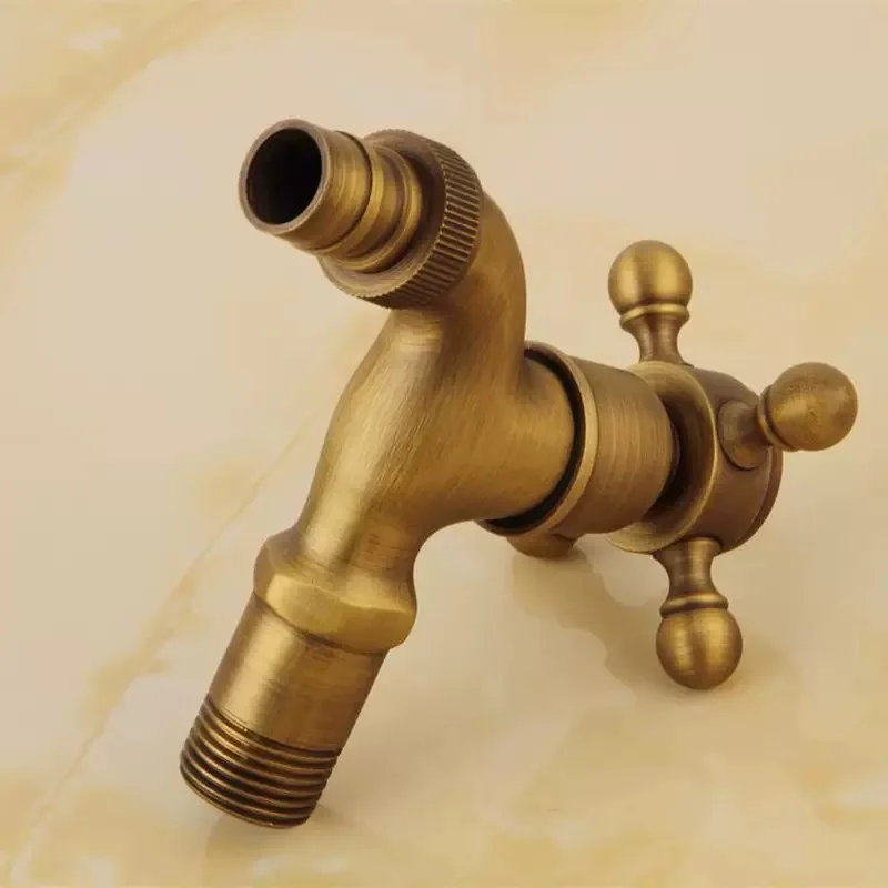 Long garden use Bibcock faucet tap crane Antique Brass Finish Bathroom Wall Mount Washing Machine Water Faucet Tap